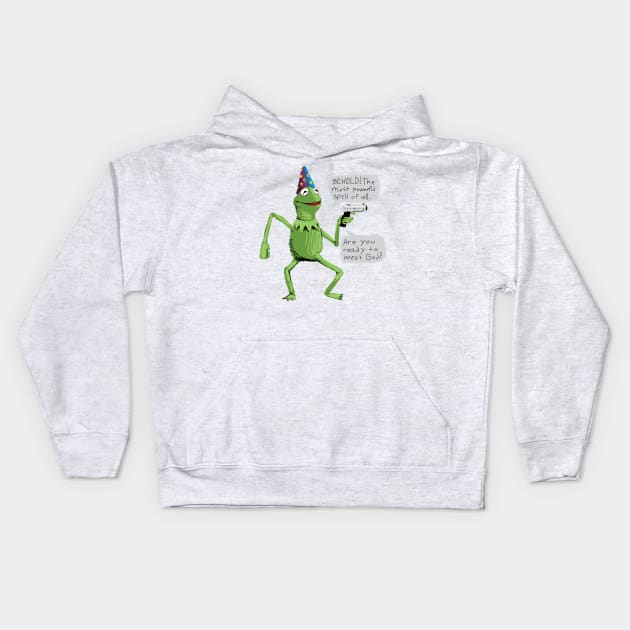 Yer A Wizard Kermit Kids Hoodie by Morphimus